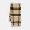 Burberry Giant Check Scarf In Beige