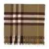 Burberry Cashmere Check Scarf In Brown