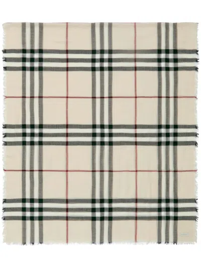 Burberry Giant Check Scarf In Gray