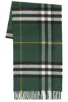 Burberry Mu Giant Check Scarf In Green