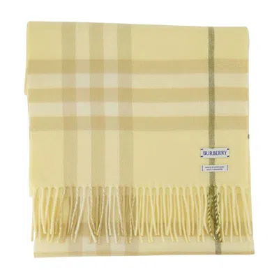 Burberry Giant Check Scarf In Yellow