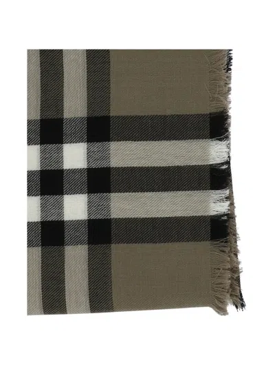 Burberry Giant Check Scarves Beige In Green