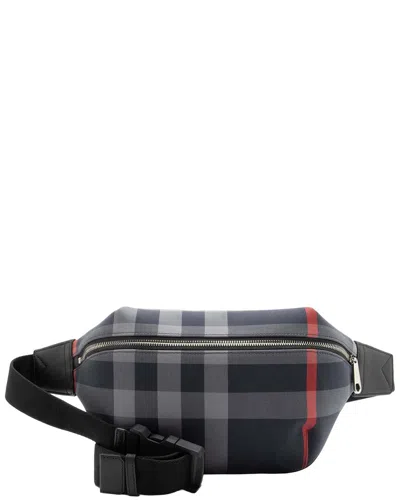 Burberry Giant Check Sonny Bum Bag In Black