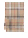 Burberry Giant Check Wool And Silk Blend Scarf In Beige