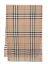 Burberry Giant Check Wool And Silk Scarf In Brown