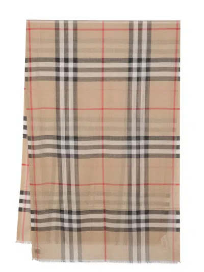 BURBERRY BURBERRY GIANT CHECK WOOL AND SILK SCARF