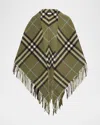 Burberry Check Wool Cape In Shrub