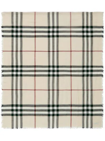 BURBERRY BURBERRY GIANT CHECK WOOL SCARF