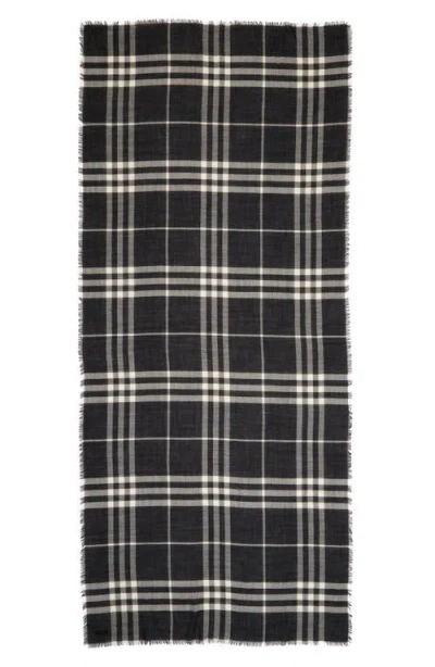 Burberry Giant Check Wool Scarf In Black/ Calico Ip Chk