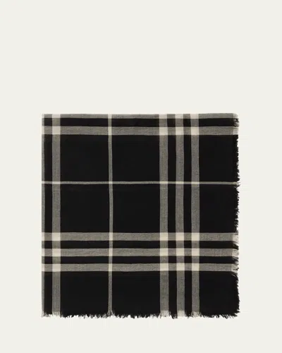 Burberry Giant Check Wool Scarf In Black Calico Ip Chk