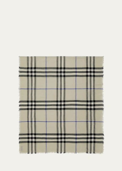 Burberry Vintage Check Wool Scarf In Neutrals