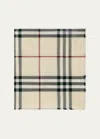 Burberry Giant Check Wool Scarf In Stone