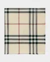 Burberry Giant Check Wool Scarf In Stone