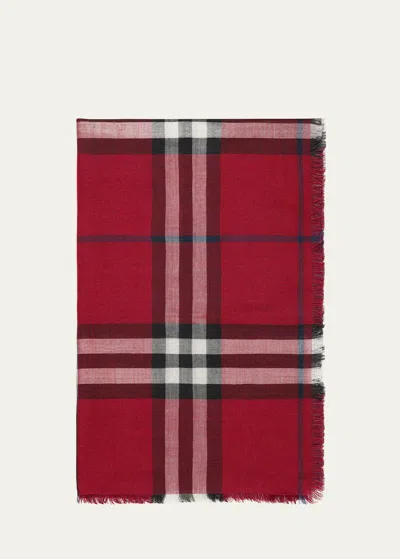 Burberry Giant Check Wool-silk Scarf In Red