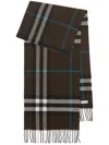 Burberry Checked Fringed Cashmere Scarf In Black