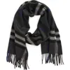 Burberry Giant Icon Check Cashmere Scarf In Dark Charcoal