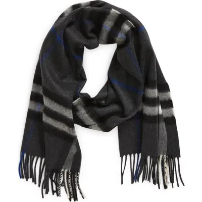 Burberry Giant Icon Check Cashmere Scarf In Dark Charcoal