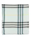 Burberry Giant Mugiant Chk Scf Wool Scarf In Lightblue