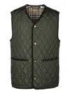 Burberry Quilted Green Gilet With Distinctive Button Closure In Green