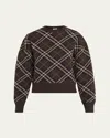 Burberry Gillian Check Wool-cashmere Crewneck Sweater In Multi