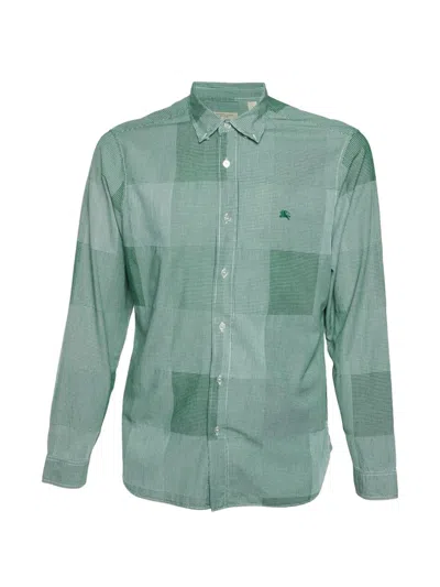 Pre-owned Burberry Gingham Check Button-down Shirt In Green