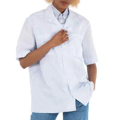 Pre-owned Burberry Gingham Check Print Oversized Shirt In Blue