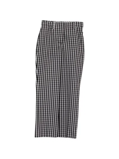 Pre-owned Burberry Gingham Jacquard Trousers In Black