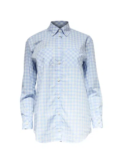 Pre-owned Burberry Gingham Patch-pocket Shirt In Blue
