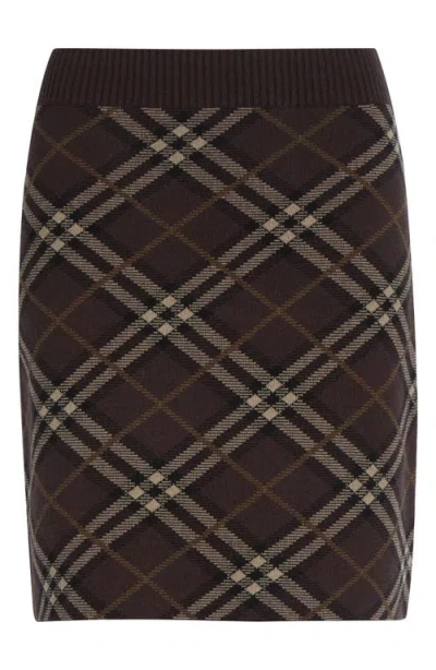 Burberry Ginny Check Knit Miniskirt In Multi