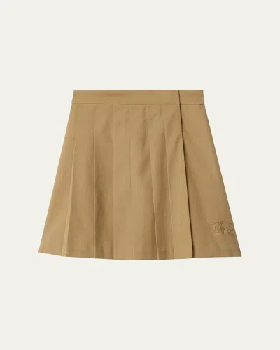 Burberry Kids' Girl's Ada Pleated Skirt In Brown