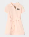Burberry Kids' Girl's Astrid Bear Logo Short-sleeve Polo Dress In Orange