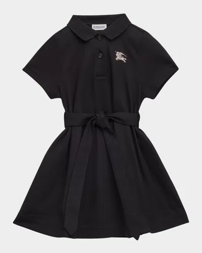 Burberry Kids' Girl's Astrid Belted Ekd Polo Dress In Black Us