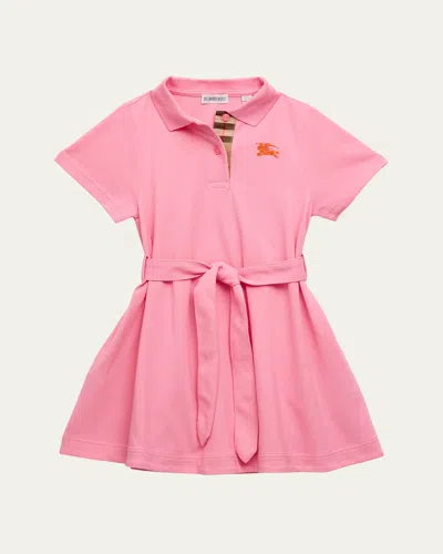 Burberry Kids' Girl's Astrid Cotton Pique Polo Dress In Blossom Us