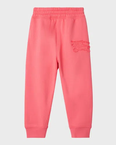 Burberry Kids' Girl's Bonny Equestrian Knight Design Sweatpants In Pale Hibiscus