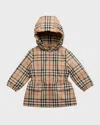 Burberry Girl's Bridget Check-print Lightweight Coat In Archive Beige Check