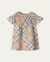 Burberry Beige Top For Girl With Vintage Check In Pale Stone Ip Check