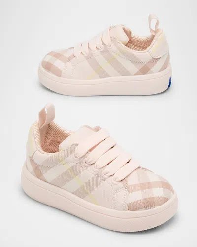 Burberry Kids' Girl's Cambridge Cotton Check Sneakers, Baby/toddlers
