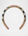 Burberry Kids Beige Check Nylon Headband