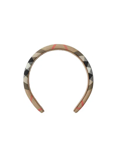 Burberry Girl's Check Classic Headband In Sand
