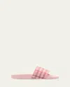 Burberry Chekc-pattern Slides In Pink
