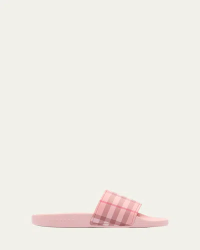 BURBERRY GIRL'S CHECK SLIDE SANDALS, TODDLER/KIDS