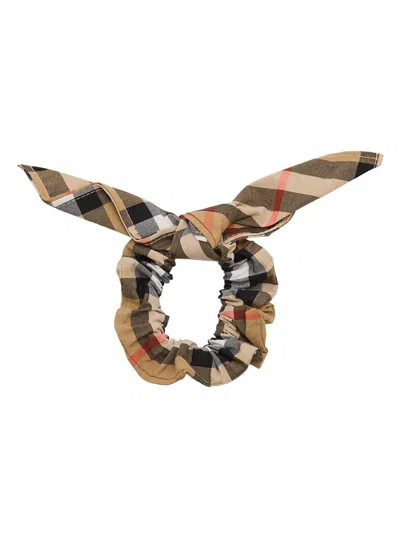 Burberry Girl's Cotton Check Scrunchie In Brown