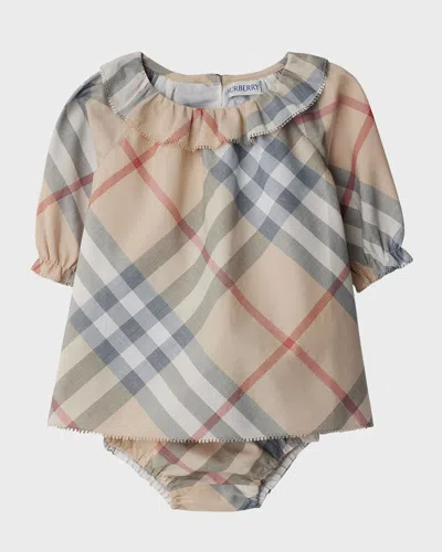 BURBERRY GIRL'S EMMELINE CHECK-PRINT DRESS W/ BLOOMERS