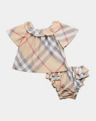 Burberry Kids' Girl's Emmie 3-piece Gift Set In Pale Stone Ip Check