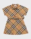 Burberry Girl's Giuletta Check-print Shirt Dress In Sand Check