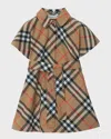 Burberry Checked Cotton Shirtdress In Sand Check