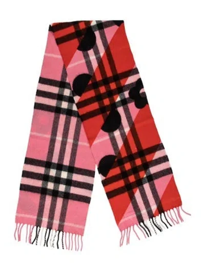 Pre-owned Burberry Babies' Girl's House Check Patterned Scarf In Pink