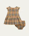 Burberry Two-piece Cotton Check Set In Archive Beige Check