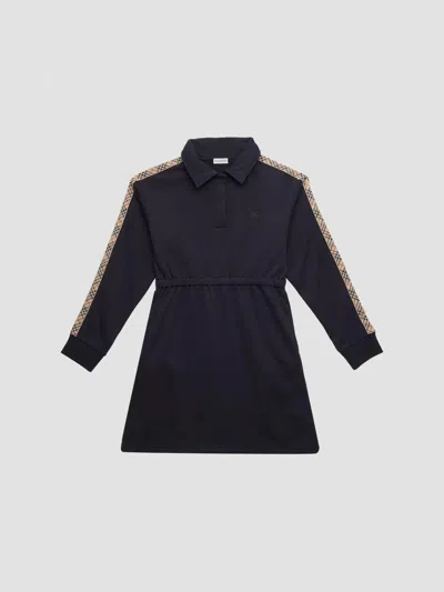 Burberry Girl's Little Girl's & Girl's Check Polo Dress In Blue