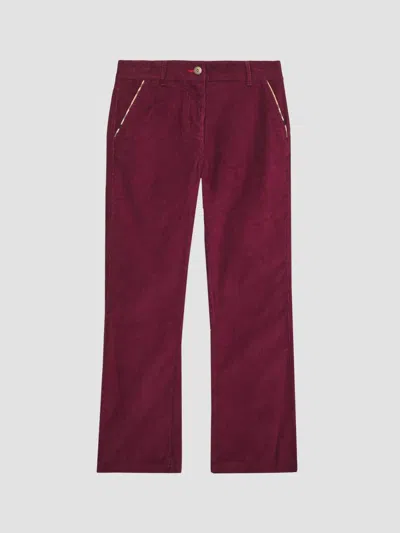 Burberry Girl's Little Girl's & Girl's Corduroy Flared Trousers In Burgundy